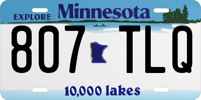 MN license plate 807TLQ