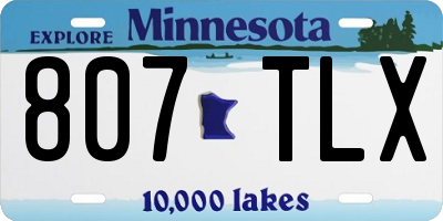 MN license plate 807TLX