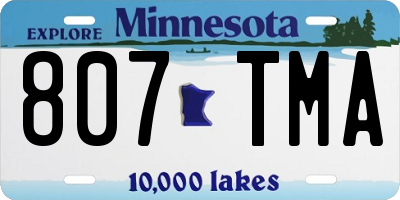 MN license plate 807TMA
