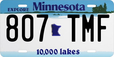 MN license plate 807TMF