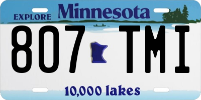 MN license plate 807TMI