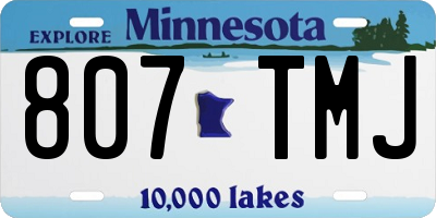 MN license plate 807TMJ