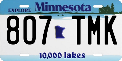 MN license plate 807TMK