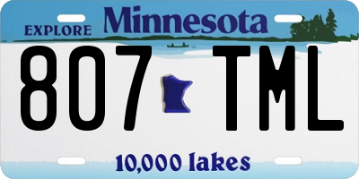 MN license plate 807TML