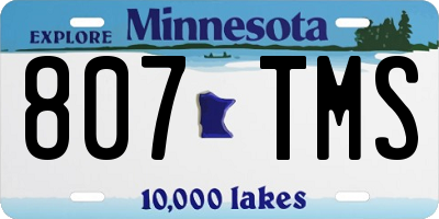MN license plate 807TMS