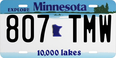 MN license plate 807TMW