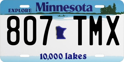 MN license plate 807TMX
