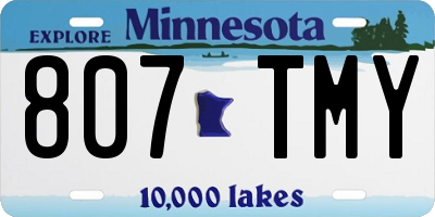 MN license plate 807TMY