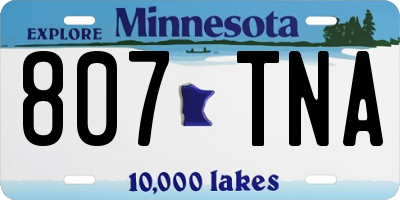 MN license plate 807TNA