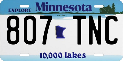MN license plate 807TNC