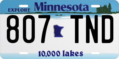 MN license plate 807TND