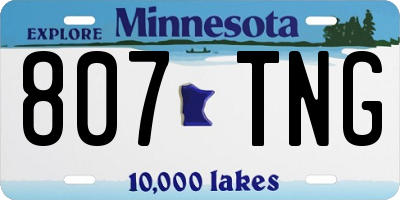 MN license plate 807TNG