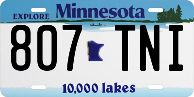 MN license plate 807TNI