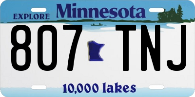 MN license plate 807TNJ