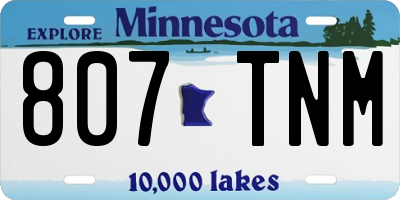 MN license plate 807TNM