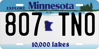 MN license plate 807TNO