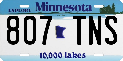 MN license plate 807TNS