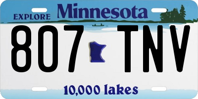 MN license plate 807TNV