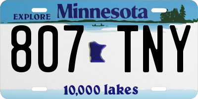 MN license plate 807TNY