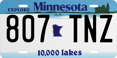MN license plate 807TNZ