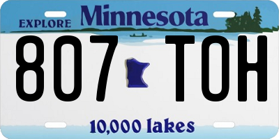MN license plate 807TOH