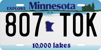 MN license plate 807TOK