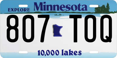 MN license plate 807TOQ