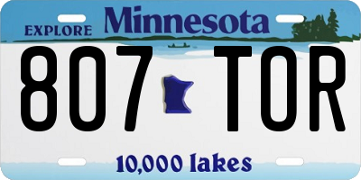 MN license plate 807TOR