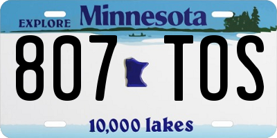 MN license plate 807TOS