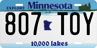 MN license plate 807TOY