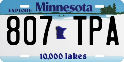 MN license plate 807TPA