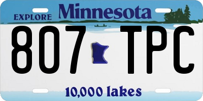 MN license plate 807TPC