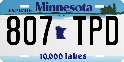 MN license plate 807TPD
