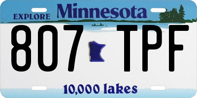 MN license plate 807TPF
