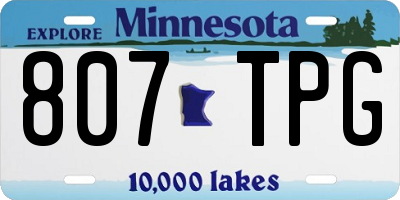 MN license plate 807TPG