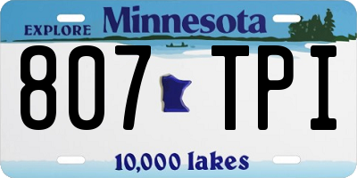MN license plate 807TPI