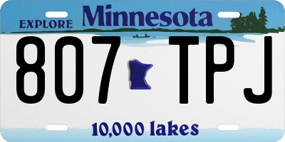 MN license plate 807TPJ