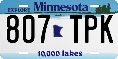 MN license plate 807TPK