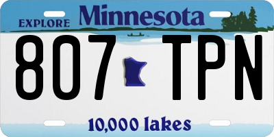 MN license plate 807TPN