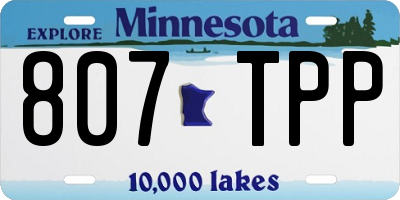 MN license plate 807TPP
