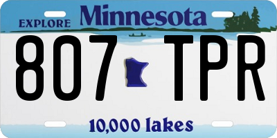 MN license plate 807TPR