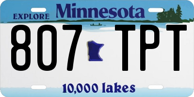 MN license plate 807TPT