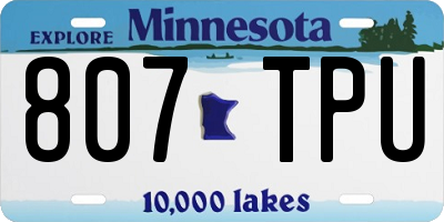 MN license plate 807TPU