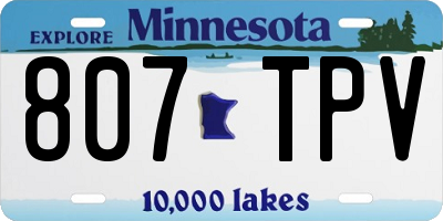 MN license plate 807TPV