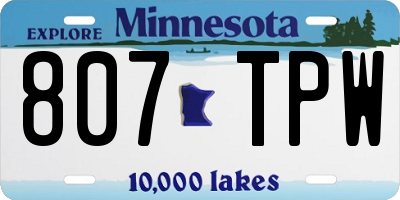 MN license plate 807TPW