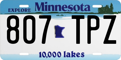 MN license plate 807TPZ