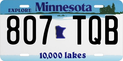 MN license plate 807TQB