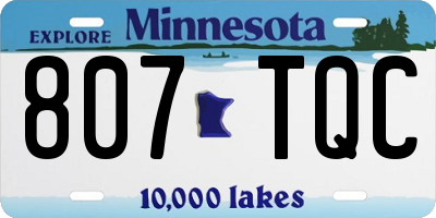 MN license plate 807TQC
