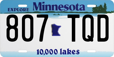 MN license plate 807TQD