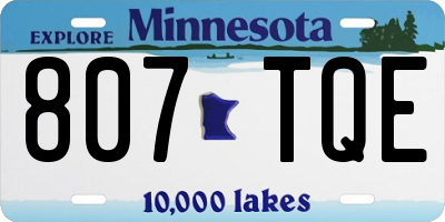 MN license plate 807TQE